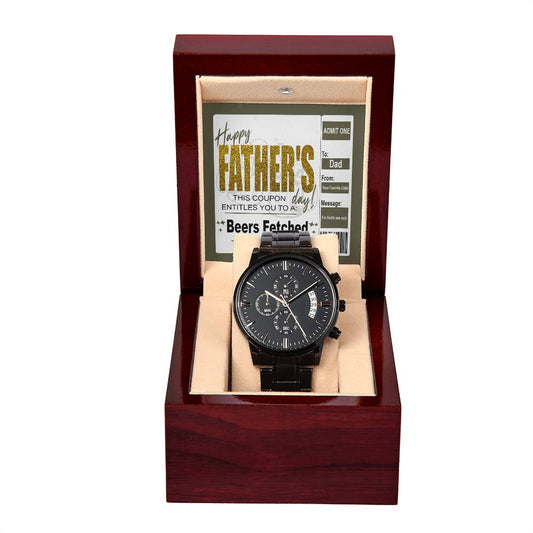 Dad - Beers Fetched - Metal Chronograph Watch