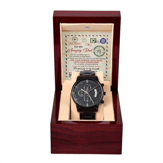 Dad - The Luckiest Child - Metal Chronograph Watch