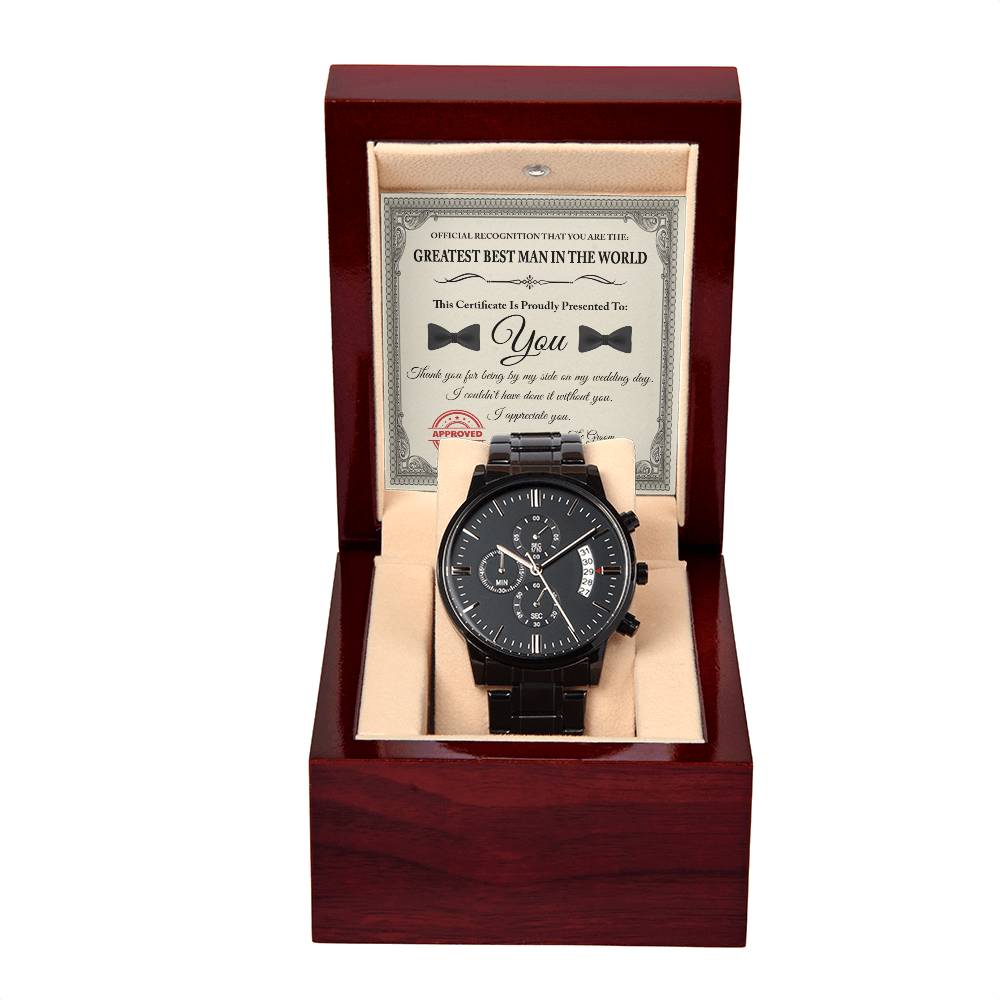 Best Man - Official Recognition - Metal Chronograph Watch