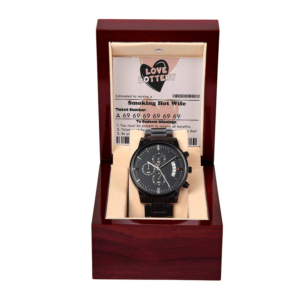 Husband - Jackpot Winner - Metal Chronograph Watch