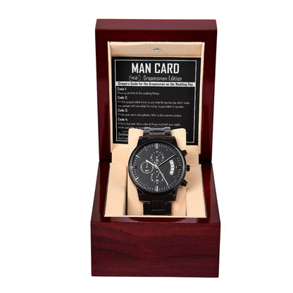 Groomsman - Man Card - Metal Chronograph Watch