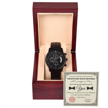 Best Man - Official Recognition - Metal Chronograph Watch