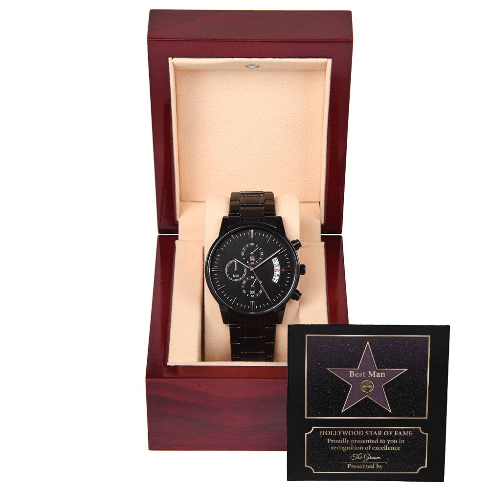 Best Man - Star Of Fame - Metal Chronograph Watch