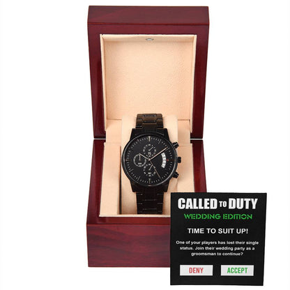 Groomsman - Called To Duty - Metal Chronograph Watch