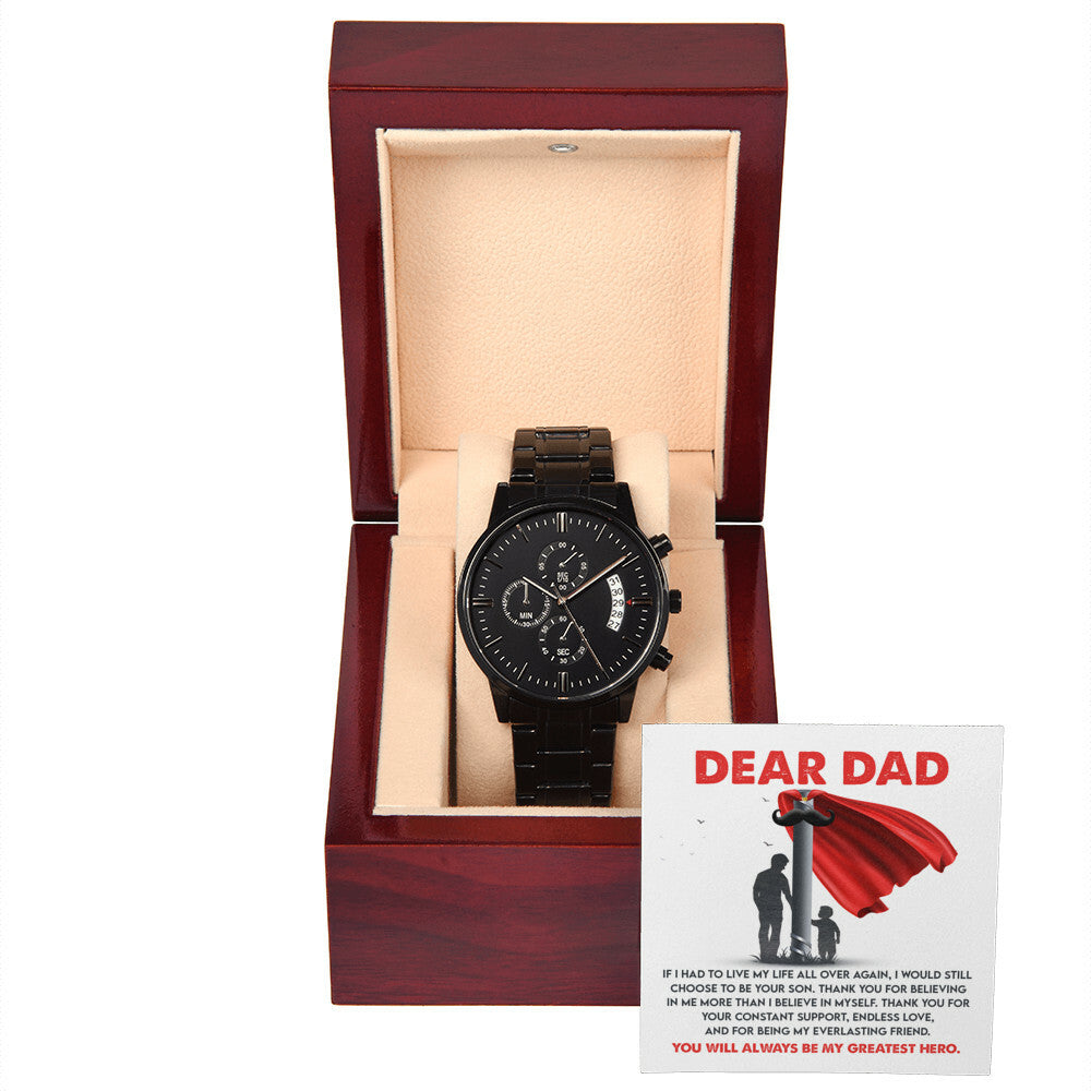 Dad - My Greatest Hero - Metal Chronograph Watch