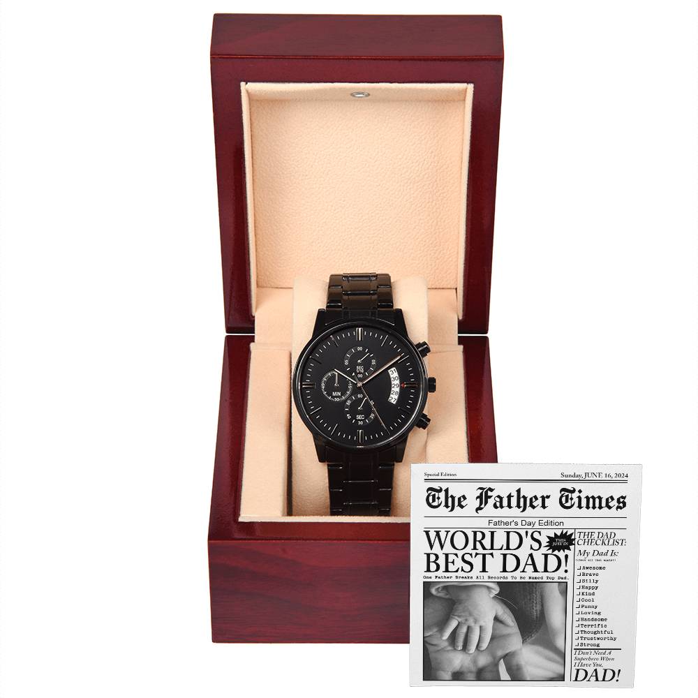 Dad - The Father Times - Metal Chronograph Watch