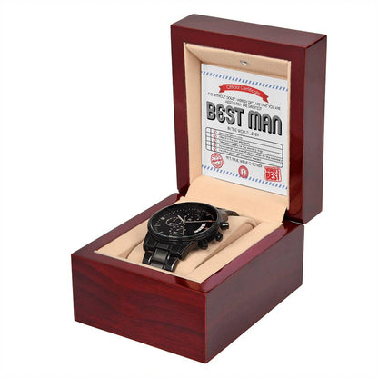 Best Man - Official Certificate - Metal Chronograph Watch