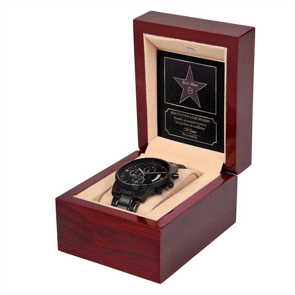 Best Man - Star Of Fame - Metal Chronograph Watch