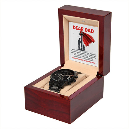 Dad - My Greatest Hero - Metal Chronograph Watch