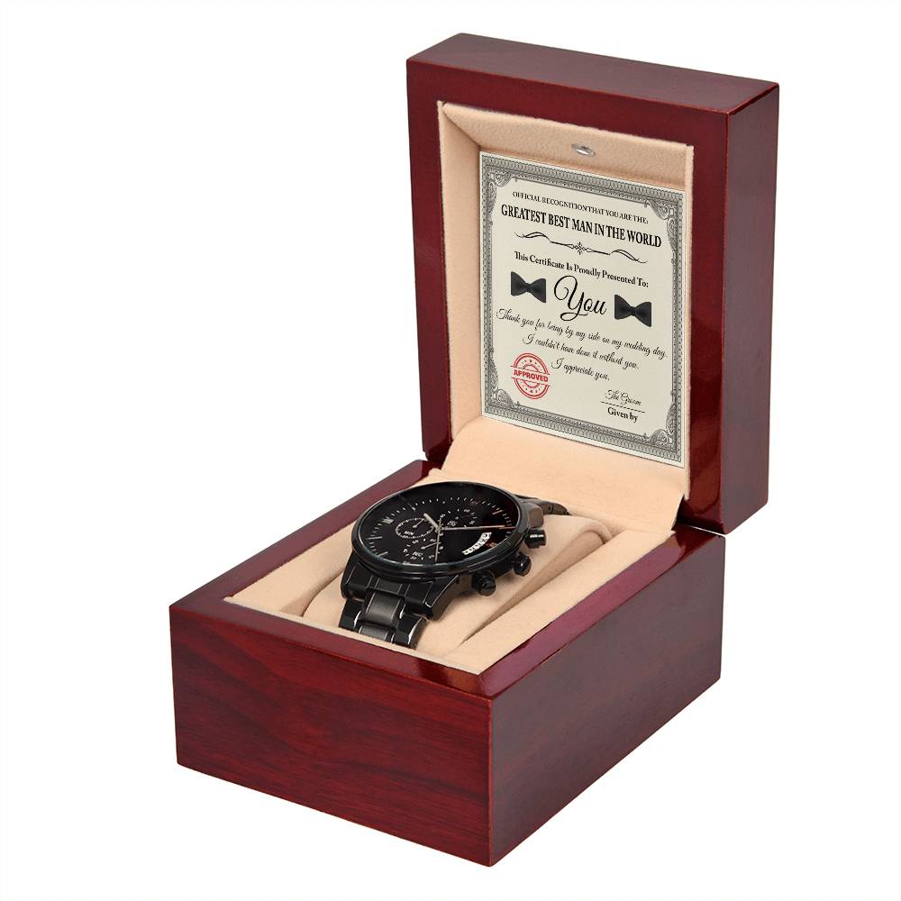 Best Man - Official Recognition - Metal Chronograph Watch