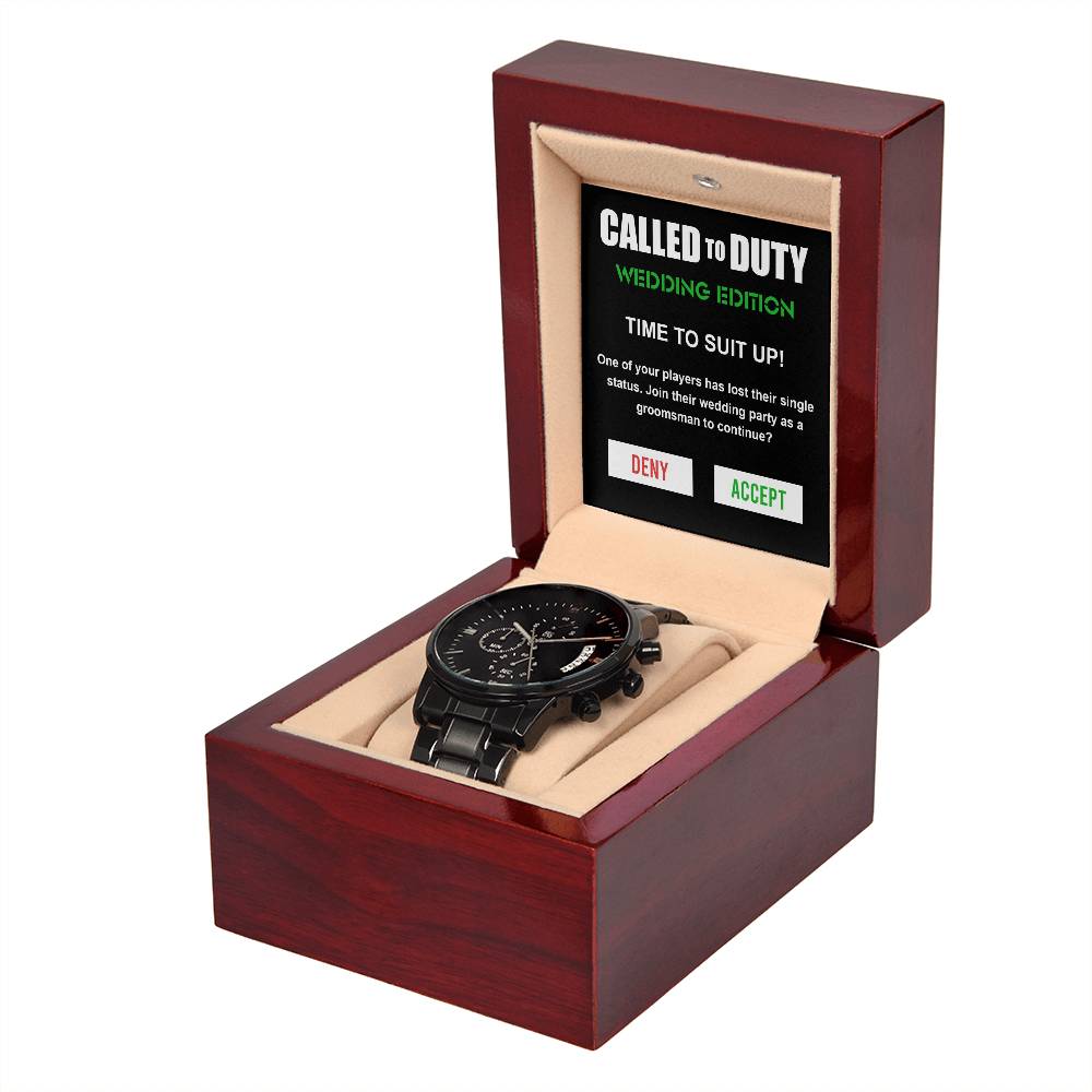 Groomsman - Called To Duty - Metal Chronograph Watch