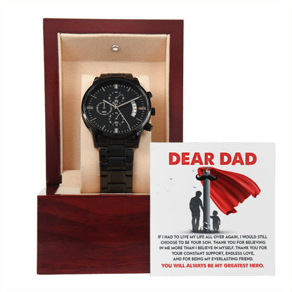 Dad - My Greatest Hero - Metal Chronograph Watch