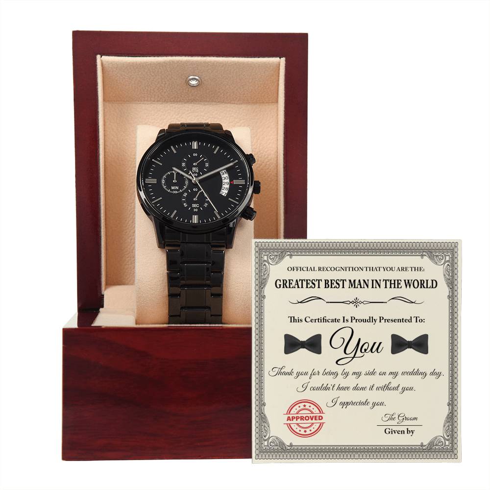 Best Man - Official Recognition - Metal Chronograph Watch