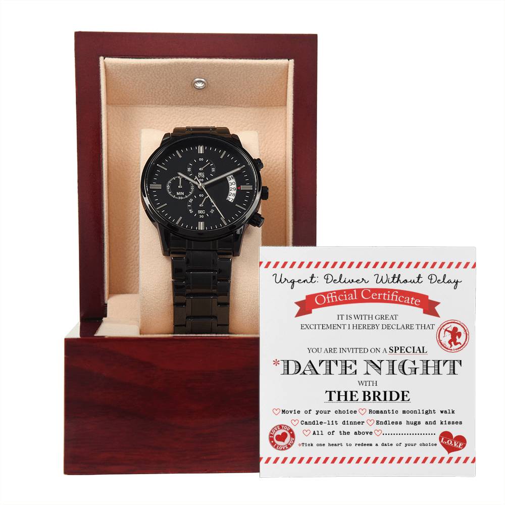 Groom - Date Night - Metal Chronograph Watch