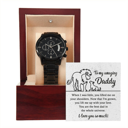 Dad - On Your Shoulders - Metal Chronograph Watch