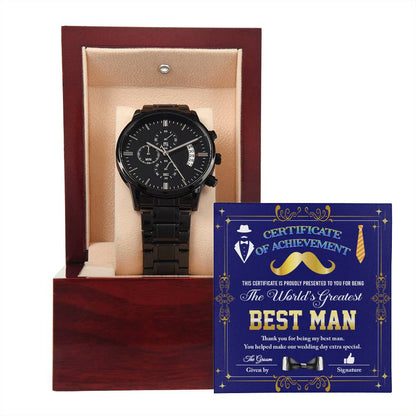 Best Man - World's Greatest - Metal Chronograph Watch