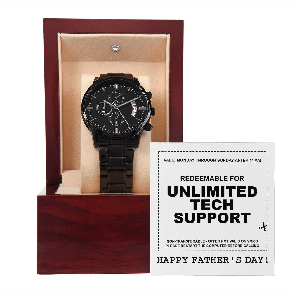 Dad - Tech Support - Metal Chronograph Watch