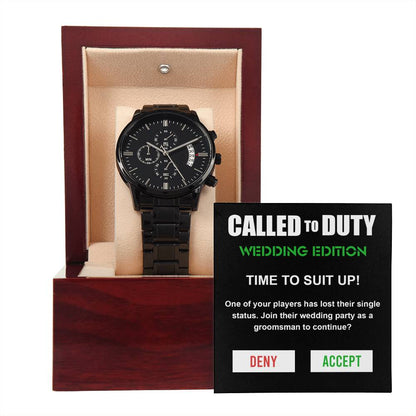 Groomsman - Called To Duty - Metal Chronograph Watch