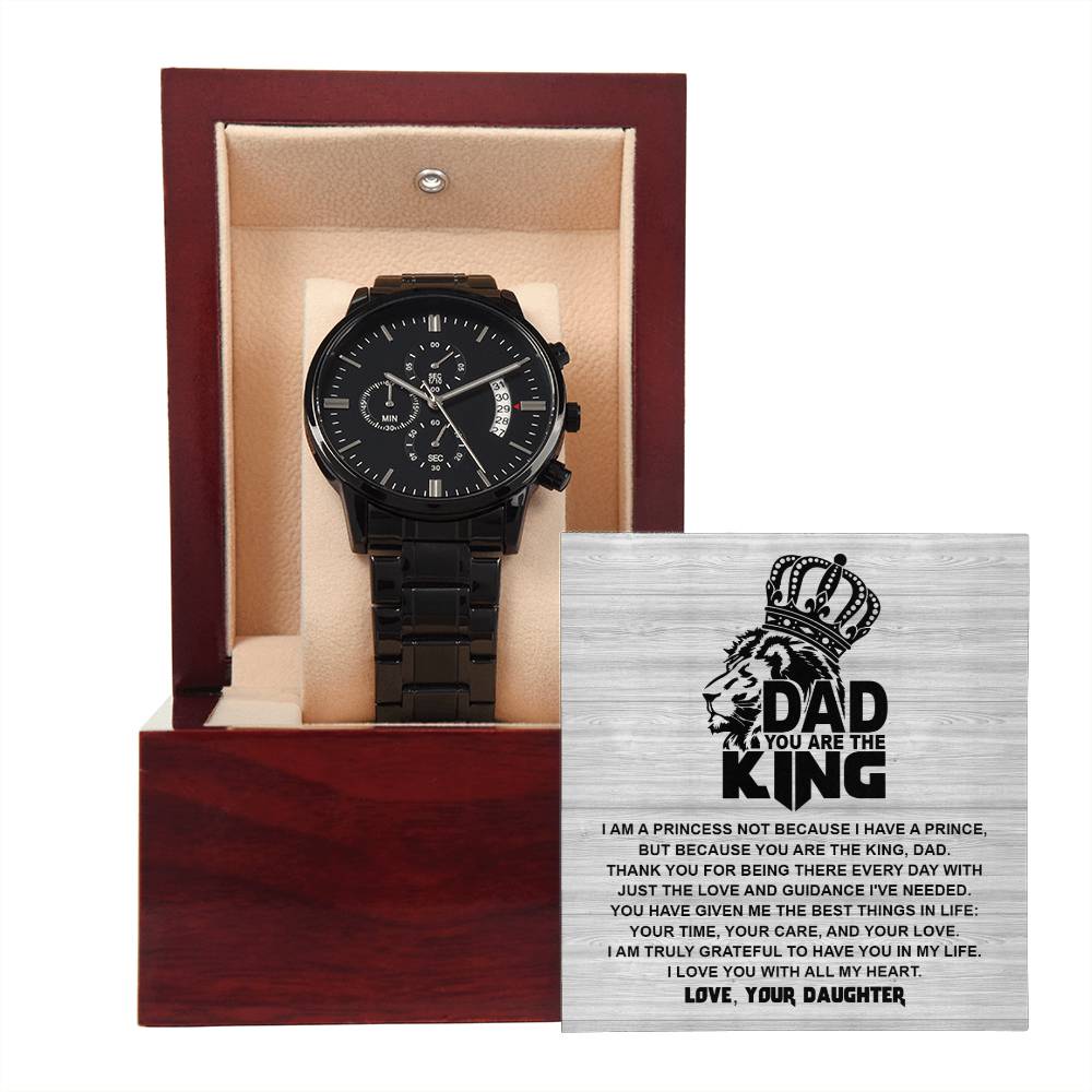 Dad - Not Because - Metal Chronograph Watch