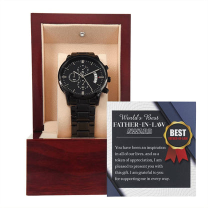 Father-in-Law - The World Award - Metal Chronograph Watch