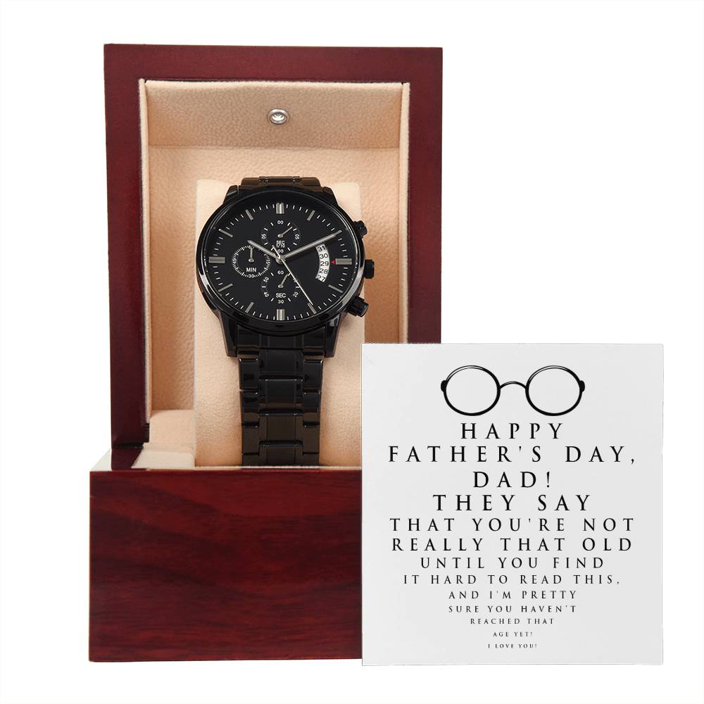 Dad - Hard To Read - Metal Chronograph Watch