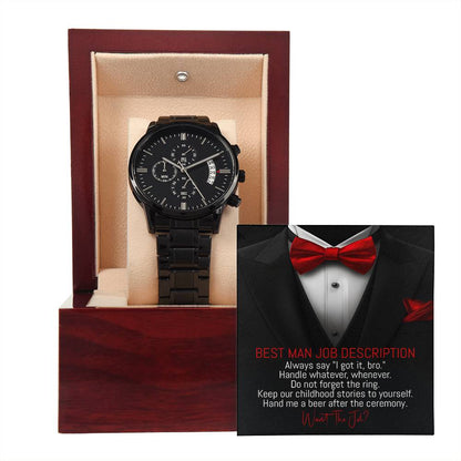 Best Man - Want The Job - Metal Chronograph Watch