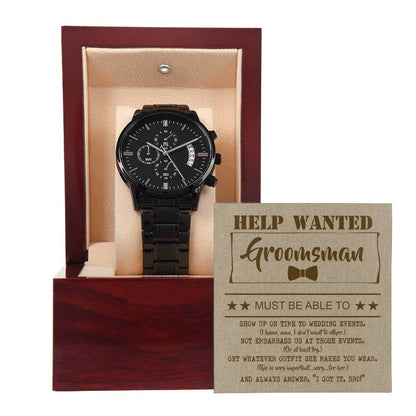 Groomsman - Help Wanted - Metal Chronograph Watch