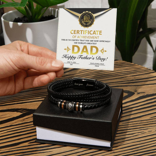 Dad - Certificate of Achievement - Bracelet