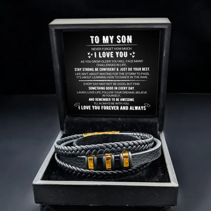To My Son - Never Alone - Braided Bracelet