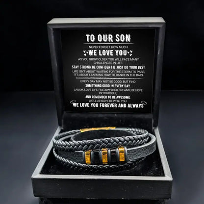 To My Son - Never Alone - Braided Bracelet