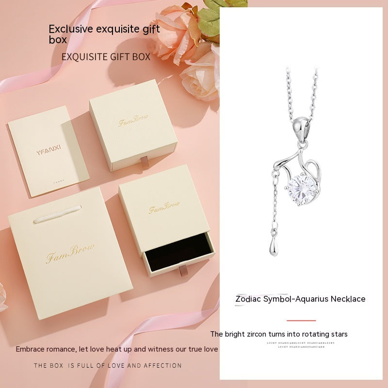 Zodiac Sterling Silver Necklace Gift Box Set