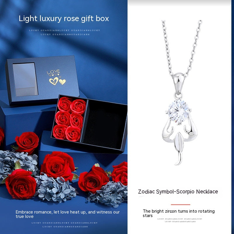 Zodiac Sterling Silver Necklace Gift Box Set