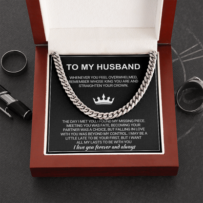 To My Man - Straighten Your Crown - Cuban Chain Necklace