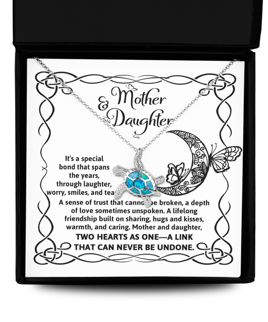 Daughter - A Special Bond - Opal Turtle Necklace