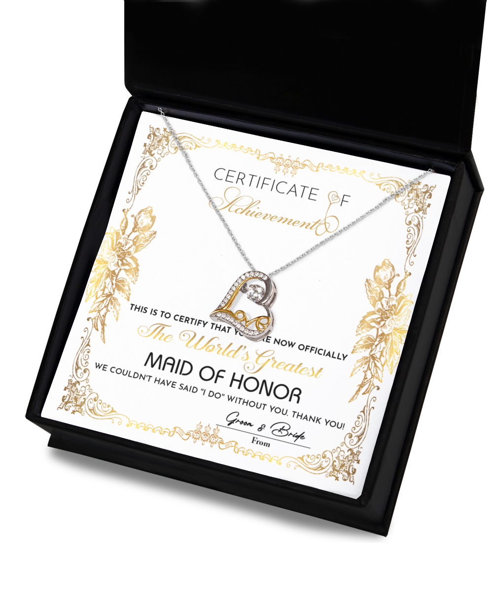 Maid Of Honor - Certificate Of Achievement - GB