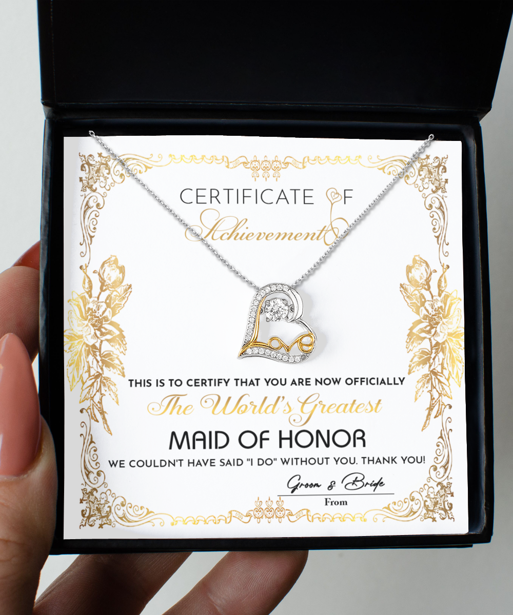 Maid Of Honor - Certificate Of Achievement - GB