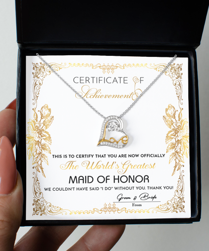 Maid Of Honor - Certificate Of Achievement - GB