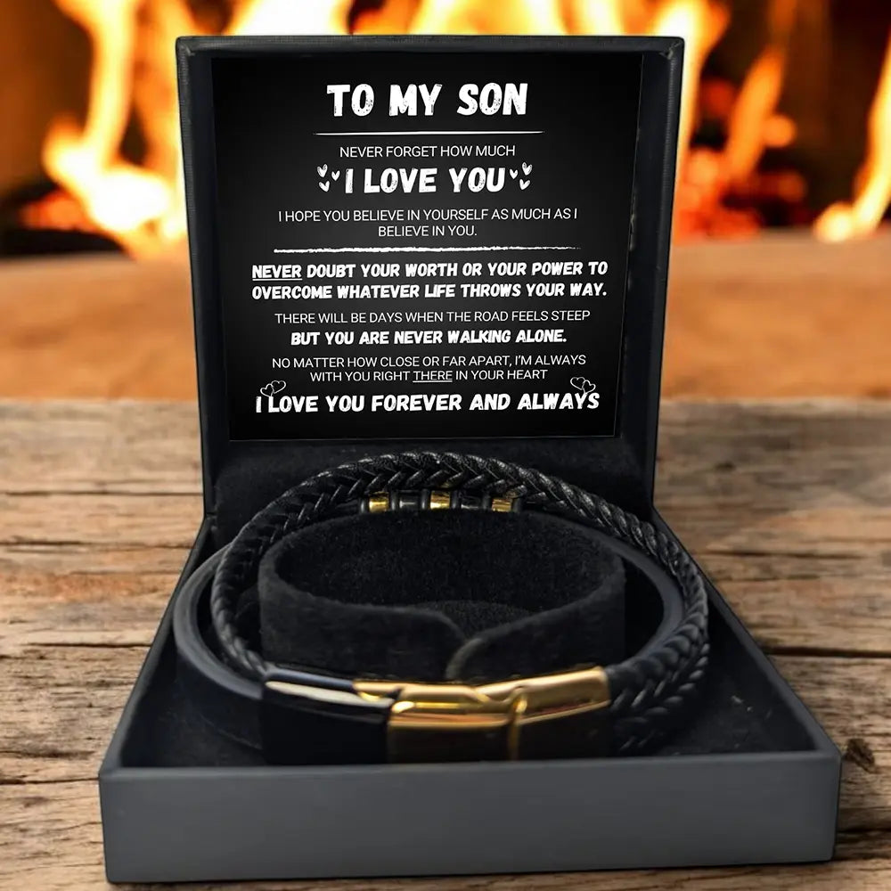 To My Son - Never Alone - Braided Bracelet