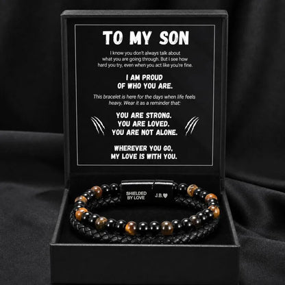 To My Son - The Guardian - Tiger's Eye Bracelet Gift