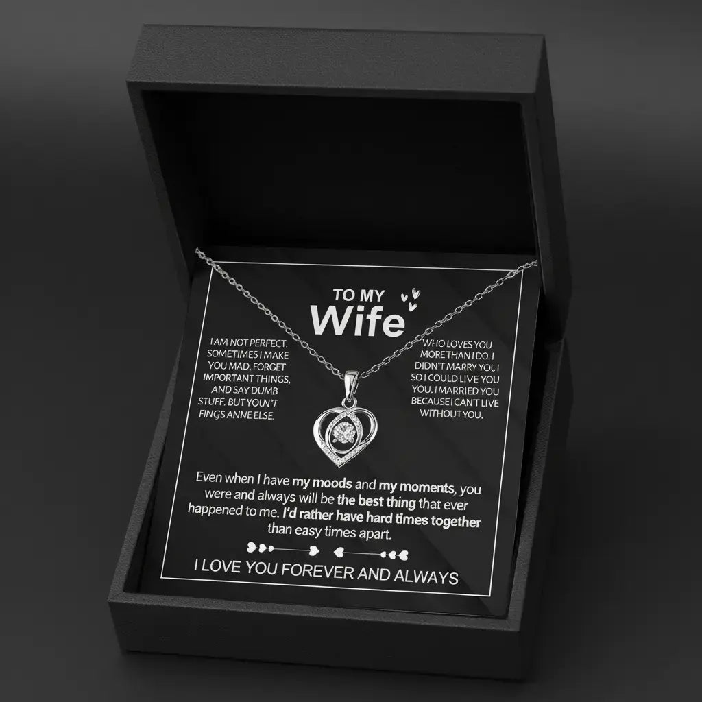To My Wife - Forever & Always Heart Necklace
