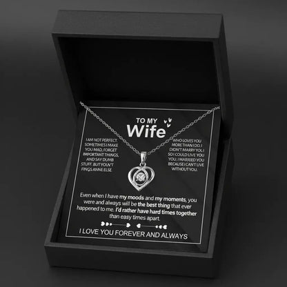 To My Wife - Forever & Always Heart Necklace