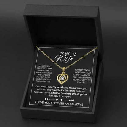 To My Wife - Forever & Always Heart Necklace