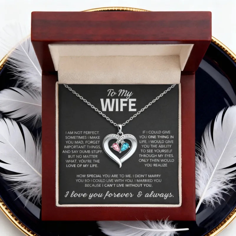 Always Yours - Birthstone Heart Necklace Set