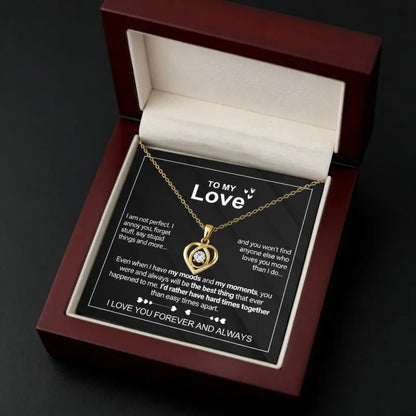 To My Wife - Forever & Always Heart Necklace
