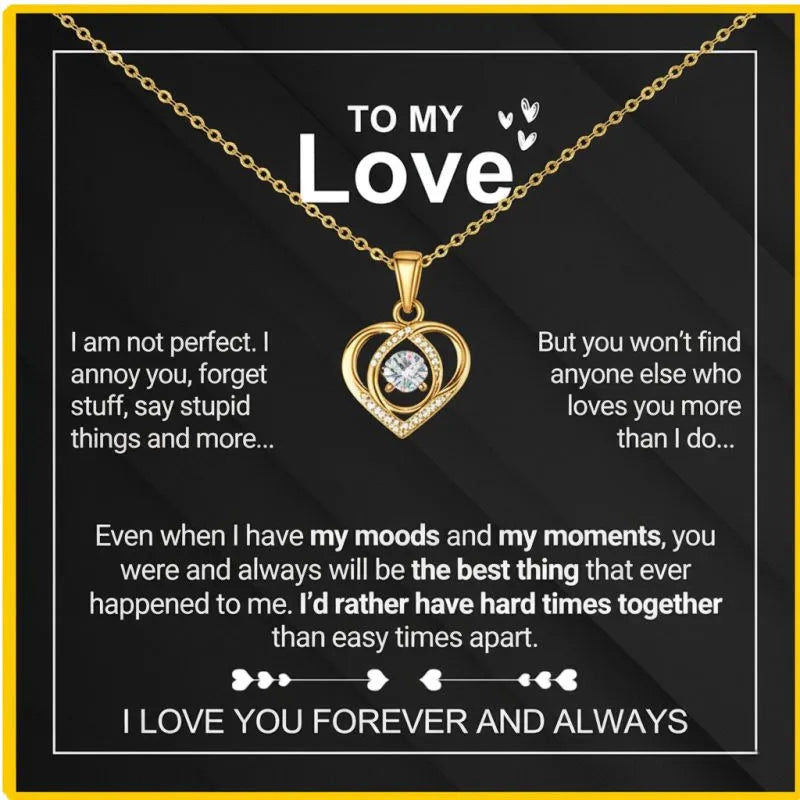 To My Wife - Forever & Always Heart Necklace