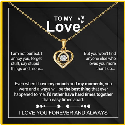 To My Wife - Forever & Always Heart Necklace