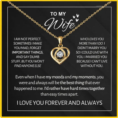 To My Wife - Forever & Always Heart Necklace