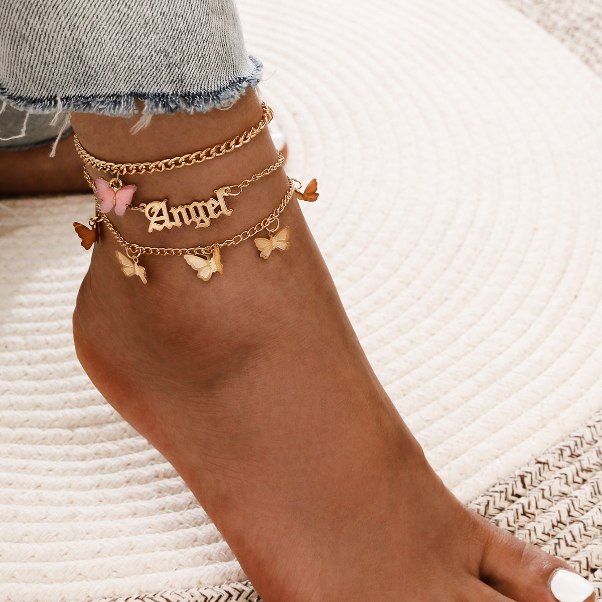 Butterfly Anklet 3 Piece Set