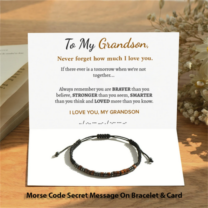 Morse Code Bracelet - To My Grandson - I Love You