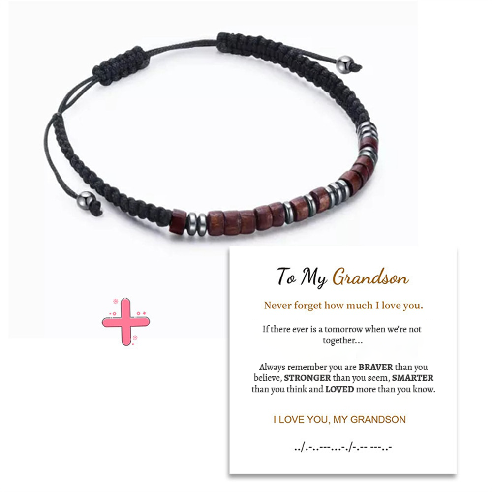 Morse Code Bracelet - To My Grandson - I Love You